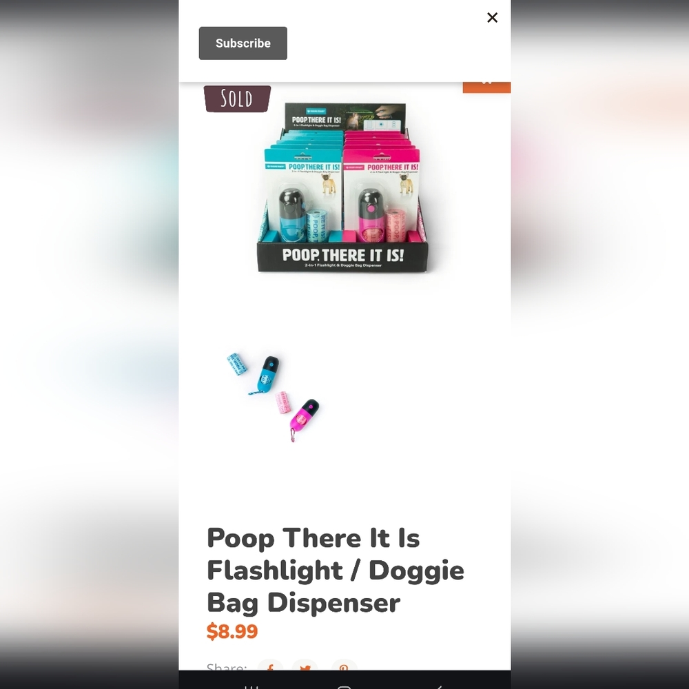 Poop there it is 2 in 1 flashlight and poop bag dispenser pink - Picture 2 of 3